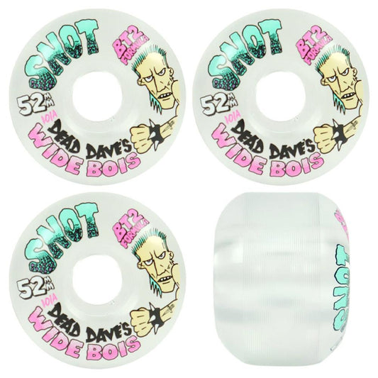 Snot Wheels Dead Dave Wide Boys Clear Skateboard Wheels  52mm 101a