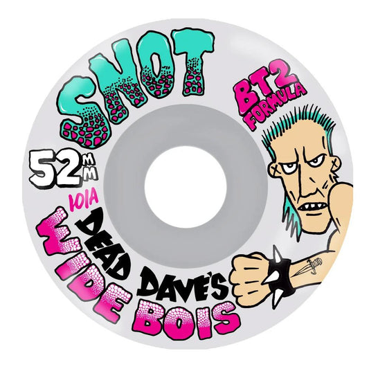 Snot Wheels Dead Dave Wide Boys Clear Skateboard Wheels  52mm 101a