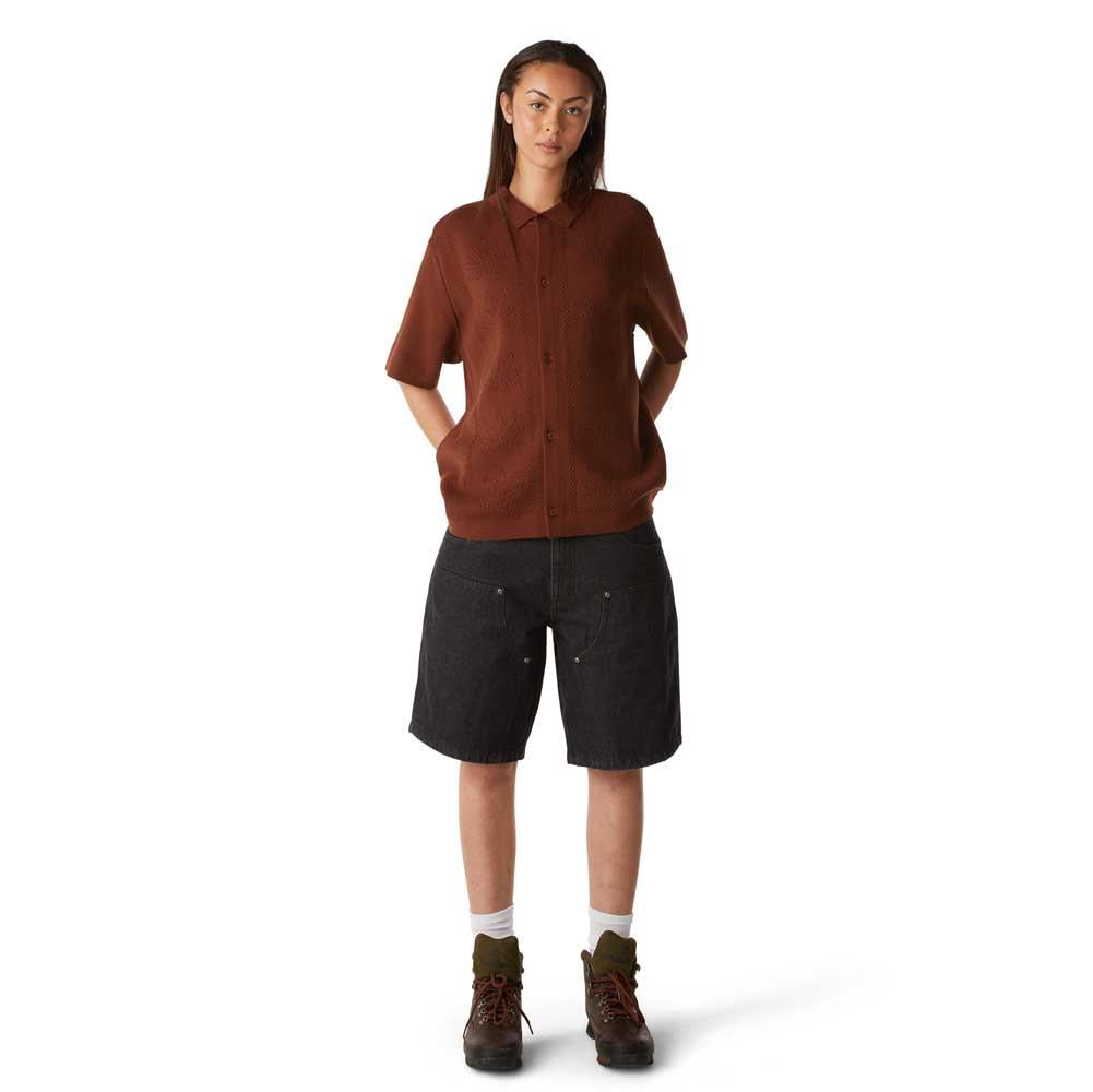 Huf Plantlife Perforated Short Sleeve Knit Top Sierra Brown