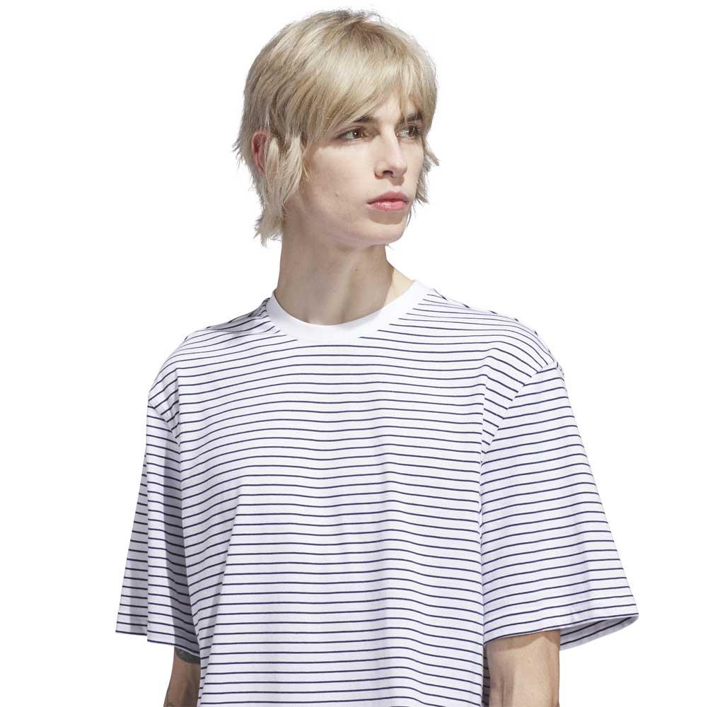 Adidas Skateboarding Yarn Dye T-shirt White Dark Blue