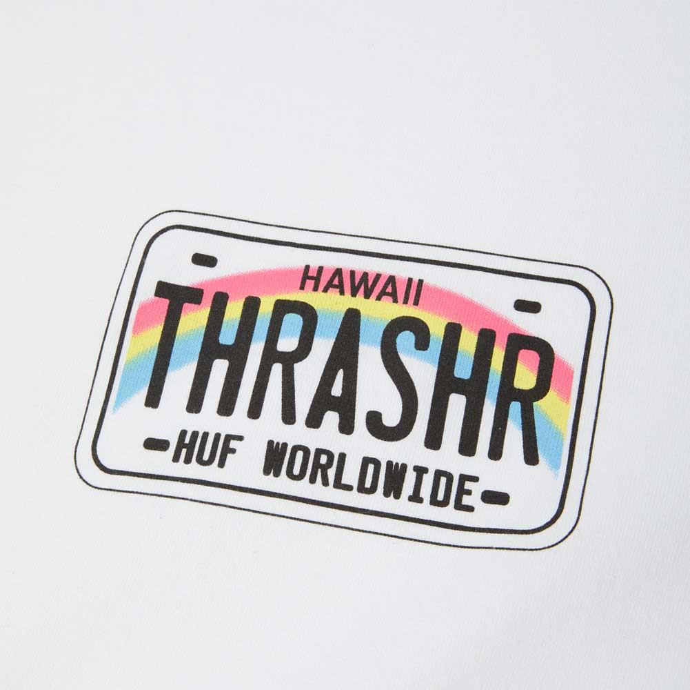 HUF x Thrasher License Plate Short Sleeve T-Shirt White