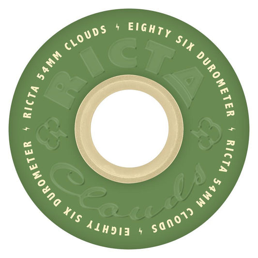 Ricta Skateboard Wheels Clouds 86a Green Natural 54mm