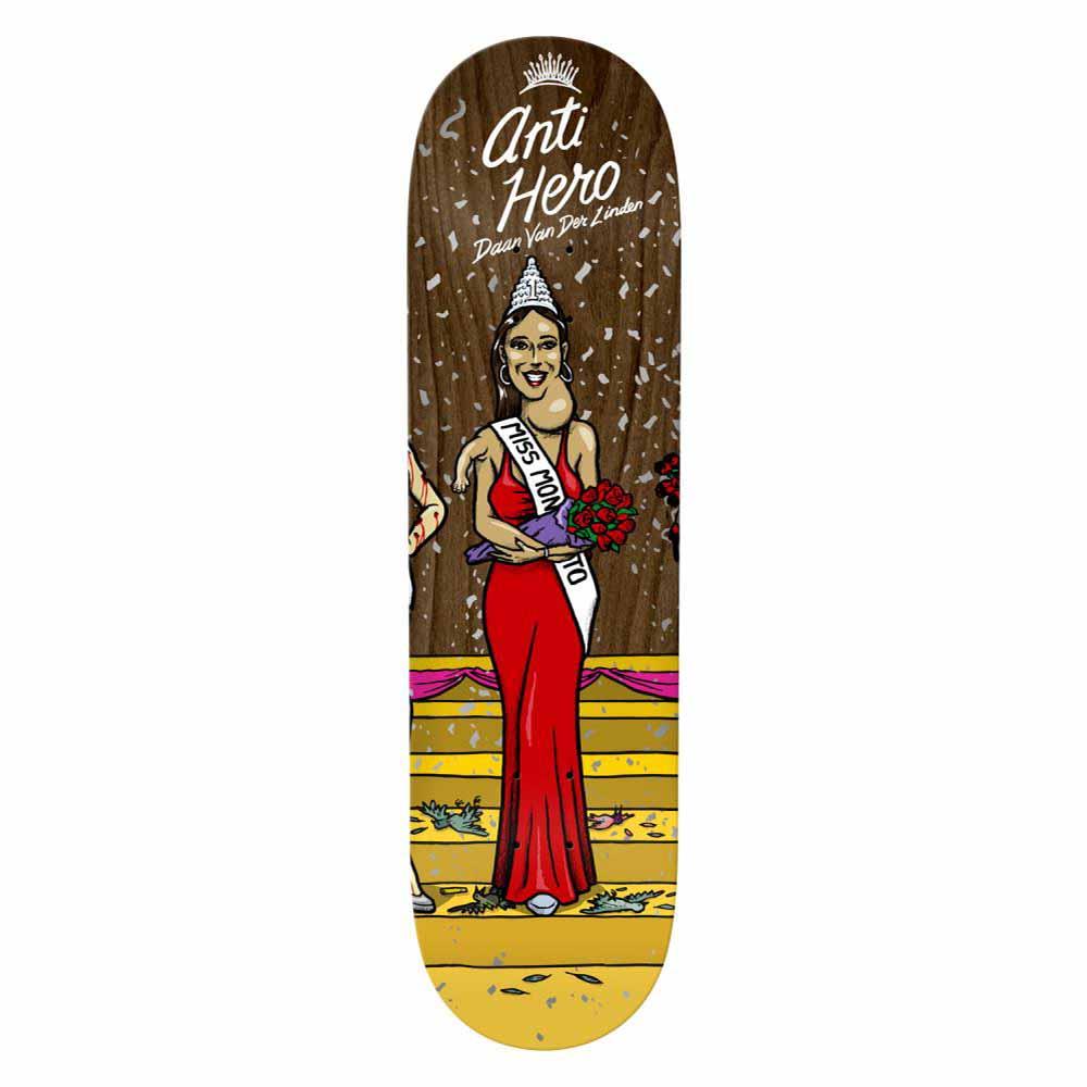 Antihero Skateboard Deck Miss Corp Greed Daan Assorted Woodstains 8.5"