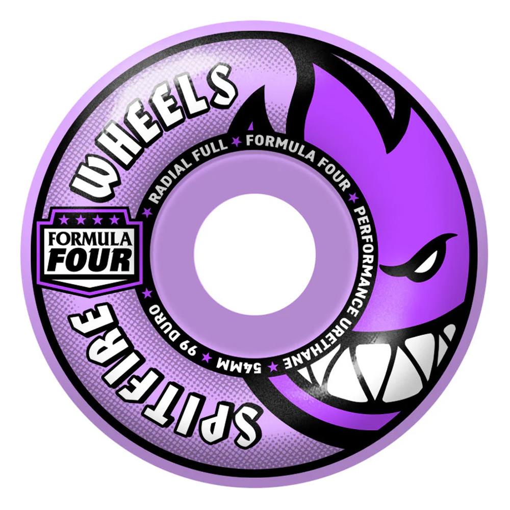 Spitfire Formula Four Skateboard Wheels 99 Radial Full Lt Purple 54mm