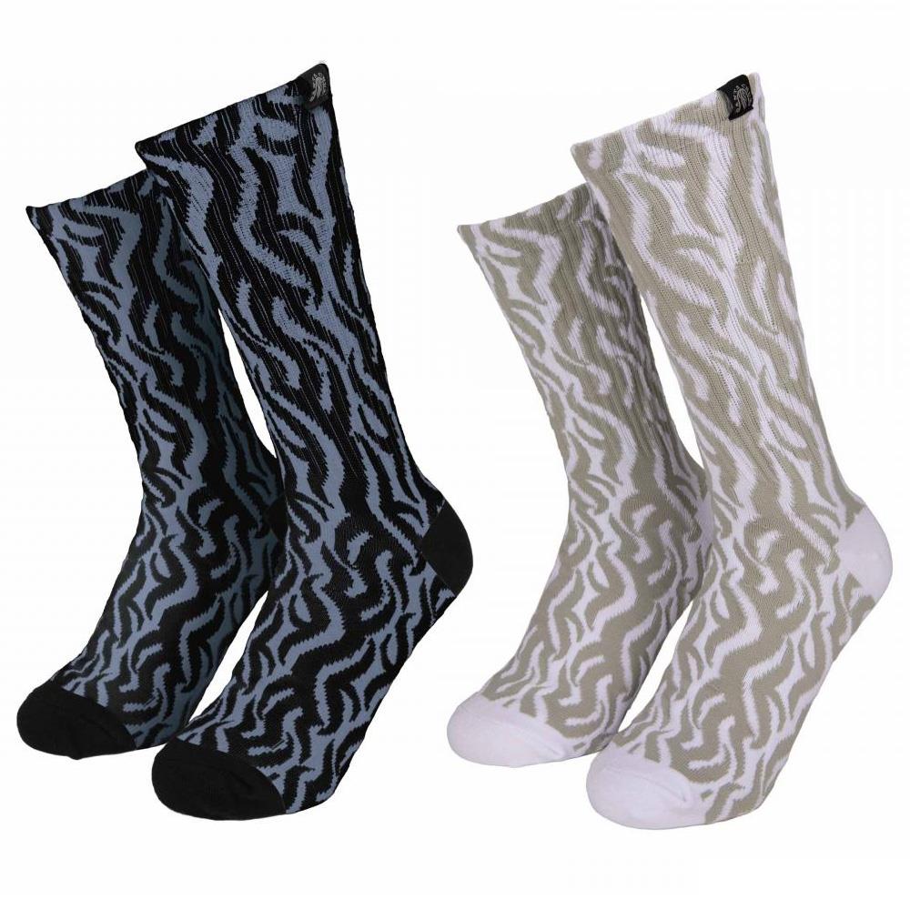 Santa Cruz Socks Dressen Tribal Socks Black & White 2 Pack UK7-11