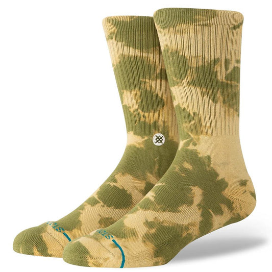 Stance Socks Spotty Dye Crew Olive UK 7-11