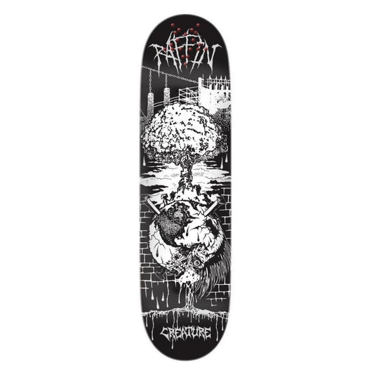 Creature Skateboard Deck Raffin BLKMTL (UV Activated) Black White 8.53"