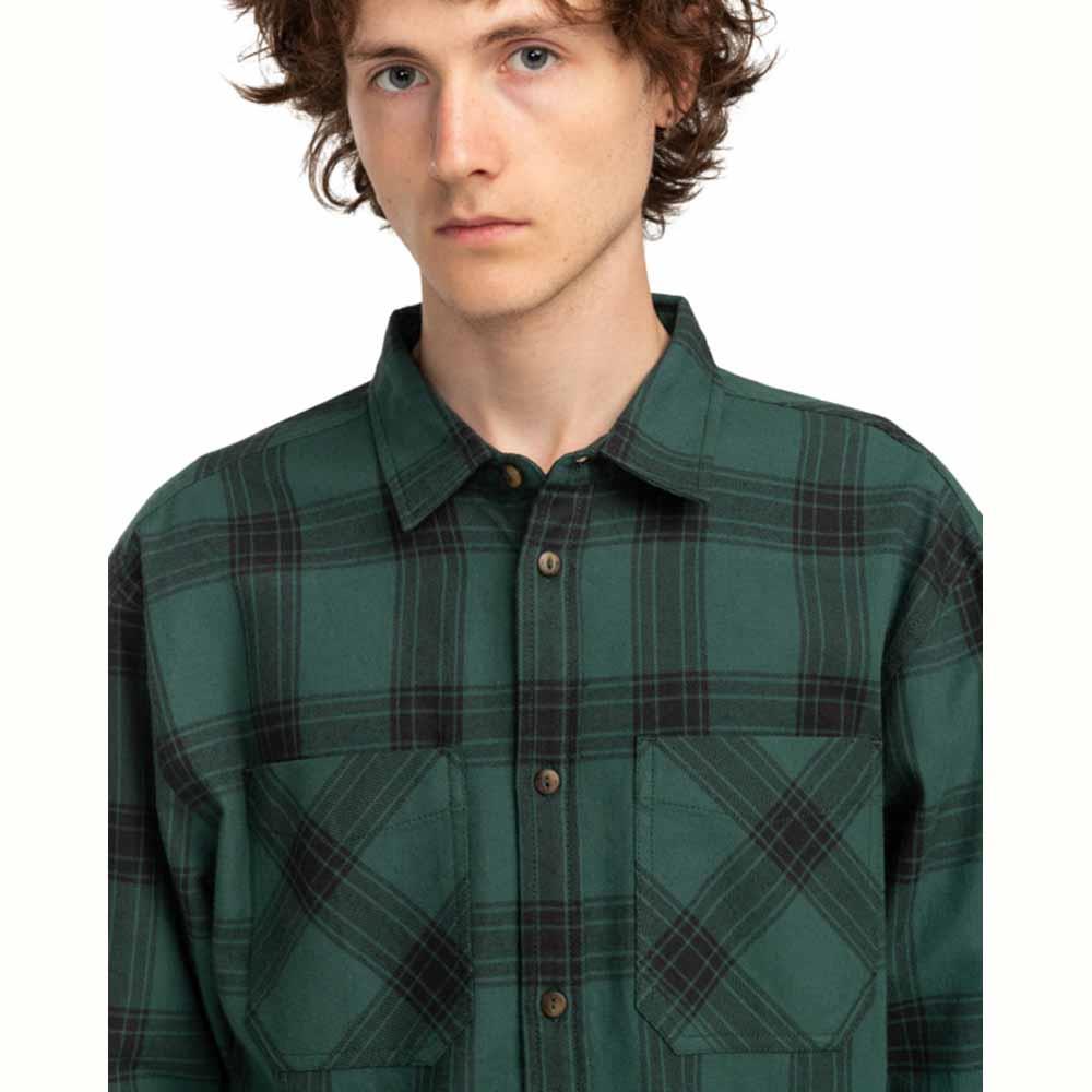 Element Skateboards Compass Long Sleeve Shirt Trekking Green Plaid