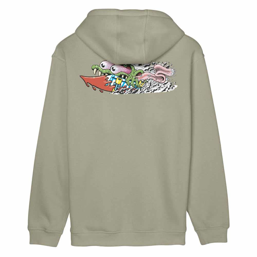 Santa Cruz Hooded Sweatshirt Meek Concrete Slasher Stone Grey