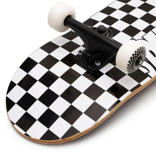Speed Demons Checkers Factory Complete Skateboard Black White 8"