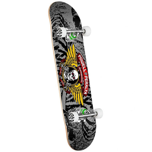 Powell Peralta Winged Ripper Factory Complete Skateboard Black Silver 7"