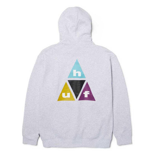 Huf Prism Triple Triangle Pullover Hooded Sweatshirt Heather Grey