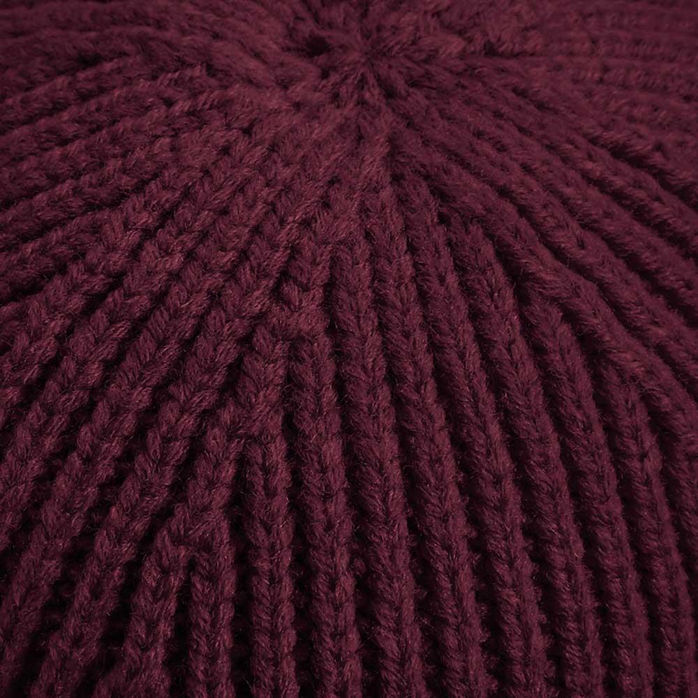 Black Sheep Engineered Knit Ribbed Beanie Burgundy