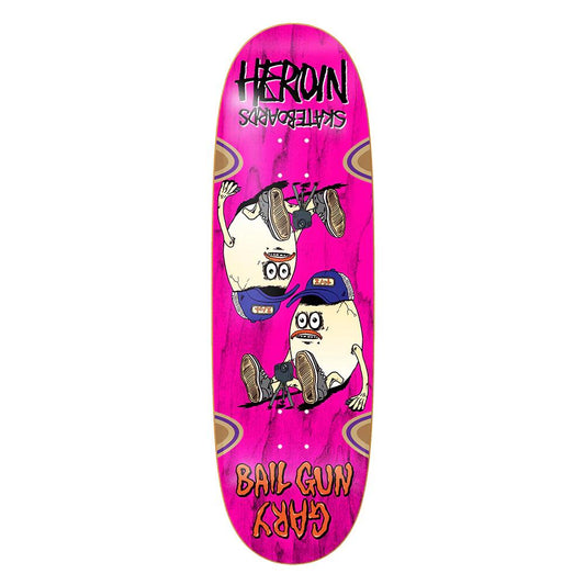 Heroin Skateboards Bail Gun Gary 4 Skateboard Deck 9.75” Assorted Wood Stains