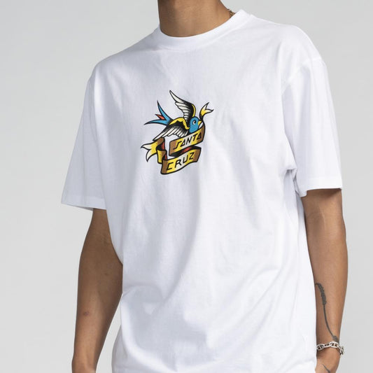 Santa Cruz T-Shirt Sommer Sparrow Front White