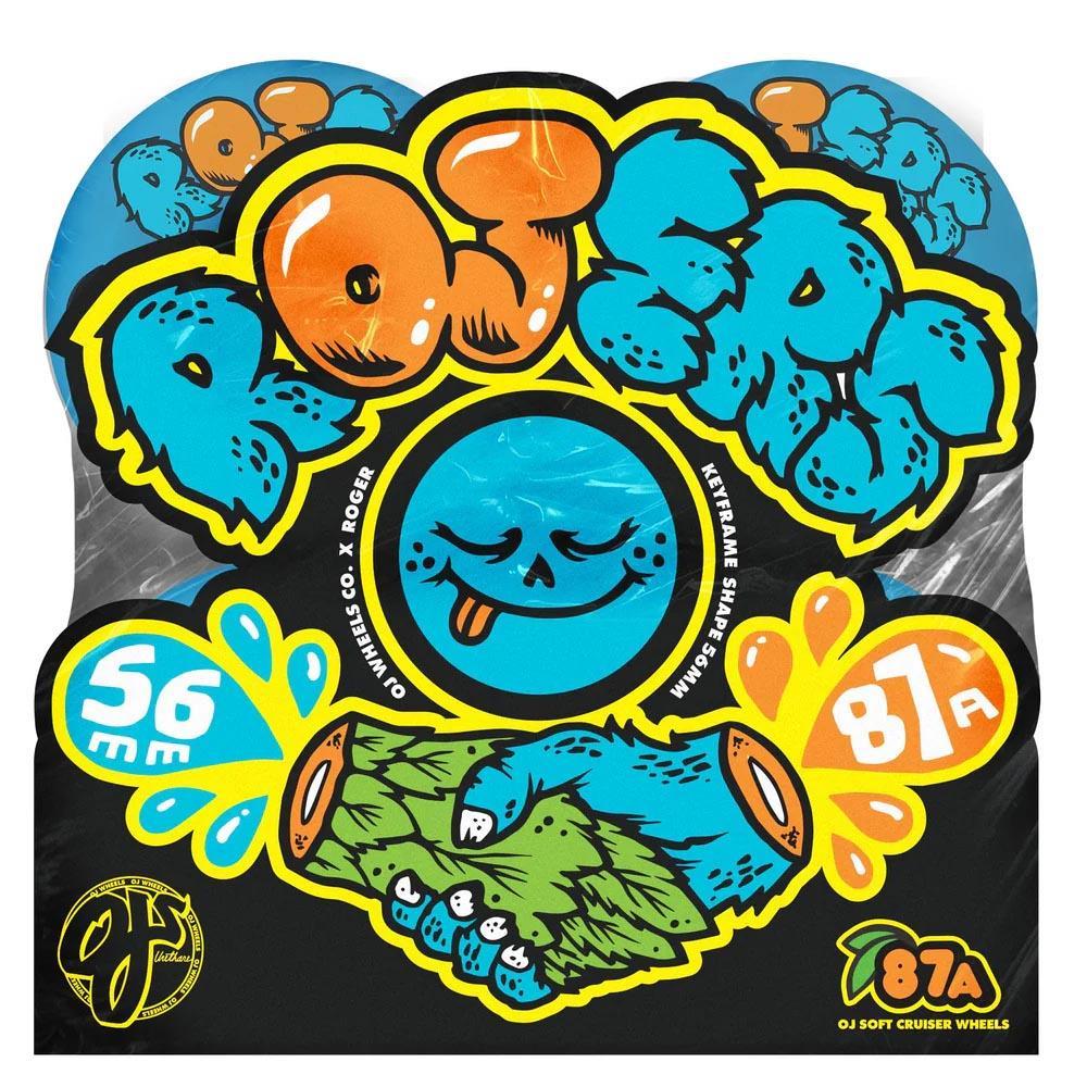 OJ Soft Skateboard Wheels Rojers Keyframe 87a Blue 56mm