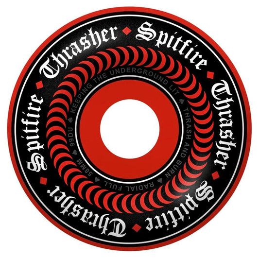Spitfire X Thrasher Oath Formula Four 99 Radial Full Red Skateboard Wheels 58mm