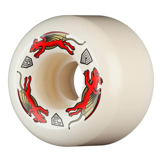Powell Peralta Dragon Formula Skateboard Wheels Nano Rat • 56mm x 39mm 93A AA2 Off White Red