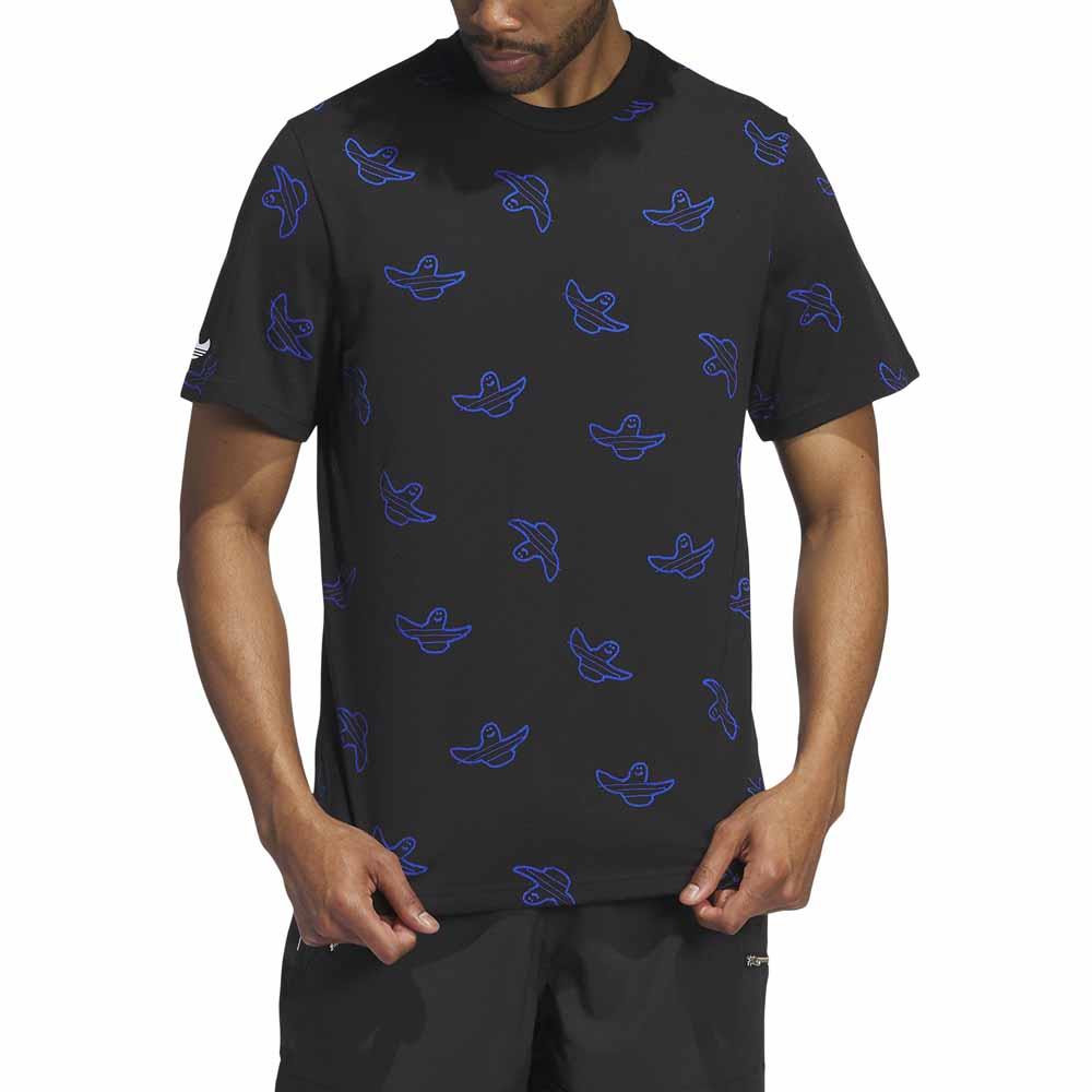 Adidas Skateboarding Shmoo All Over Print T-Shirt Black Royal