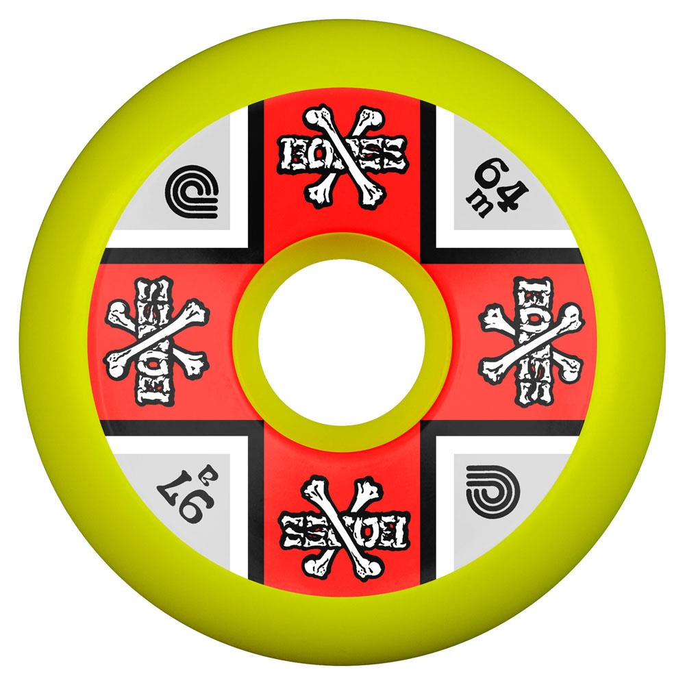 Powell-Peralta Cross Bones Yellow Skateboard Wheels 64mm 97A