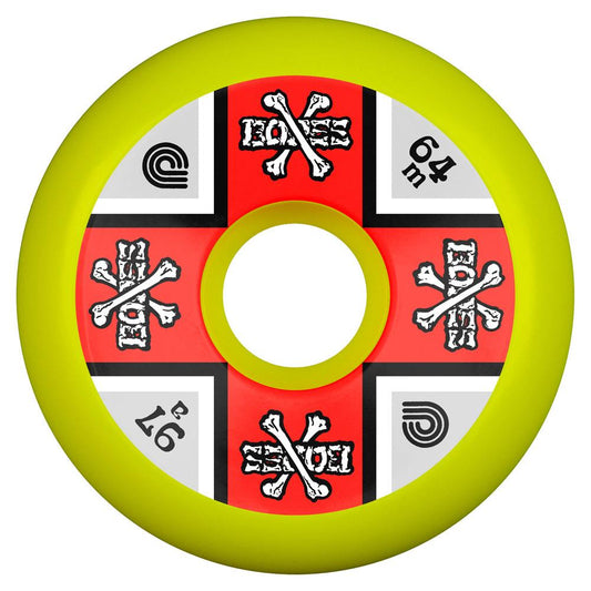Powell-Peralta Cross Bones Yellow Skateboard Wheels 64mm 97A
