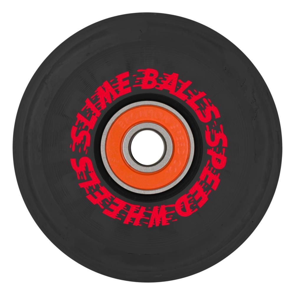 Slime Balls Light Up Skateboard Wheels SB Flame OG Soft 78a Black 66mm with Bronson G2 Bearings