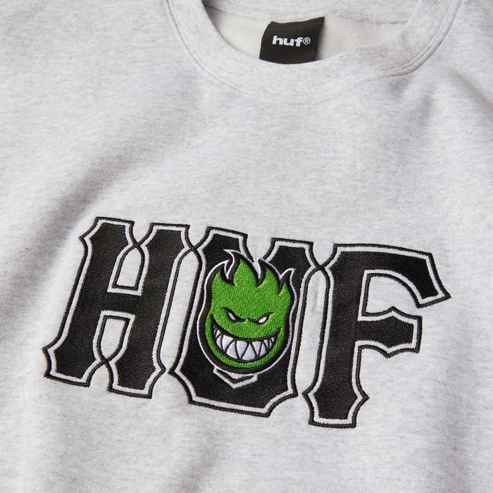HUF X Spitfire Union Crewneck Sweatshirt Heather Grey