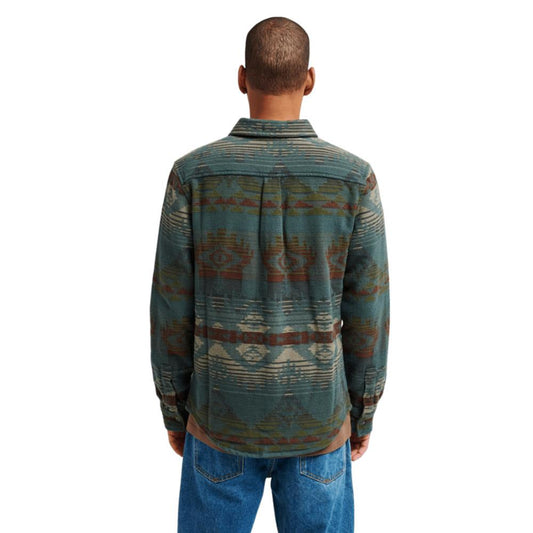 RVCA Dayshift Blanket Flannel Long Sleeve Shirt Hunter Green