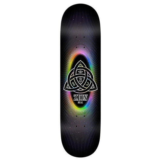 Real Zion Power Of Threes Deck Easy Rider Black Skateboard Deck 8.5"