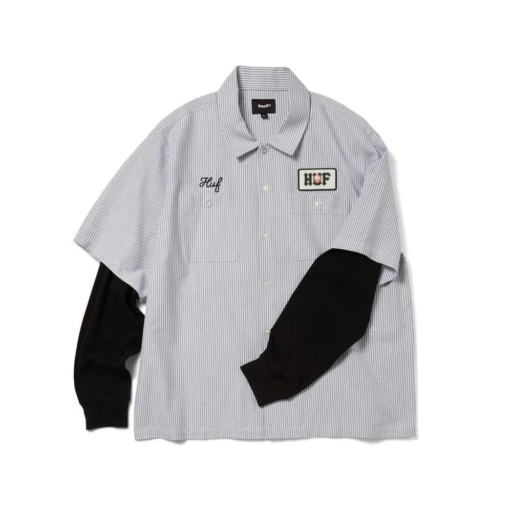 HUF X Spitfire Union Work Shirt Black White