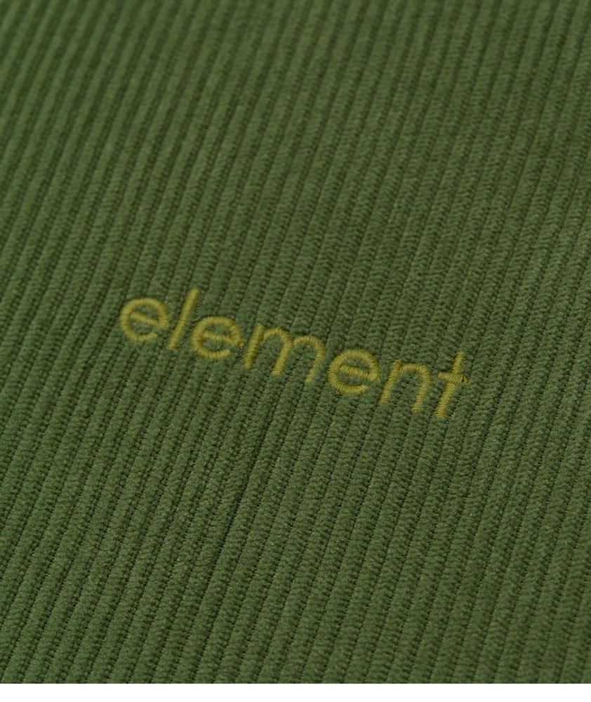 Element Lowcase Corduroy Zip Hooded Sweatshirt Bronze Green