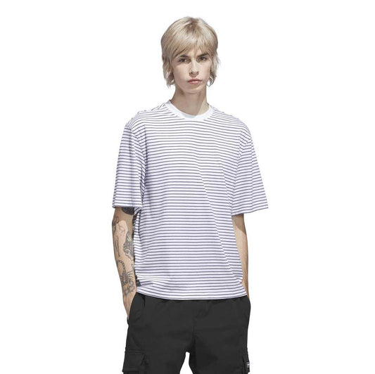 Adidas Skateboarding Yarn Dye T-shirt White Dark Blue