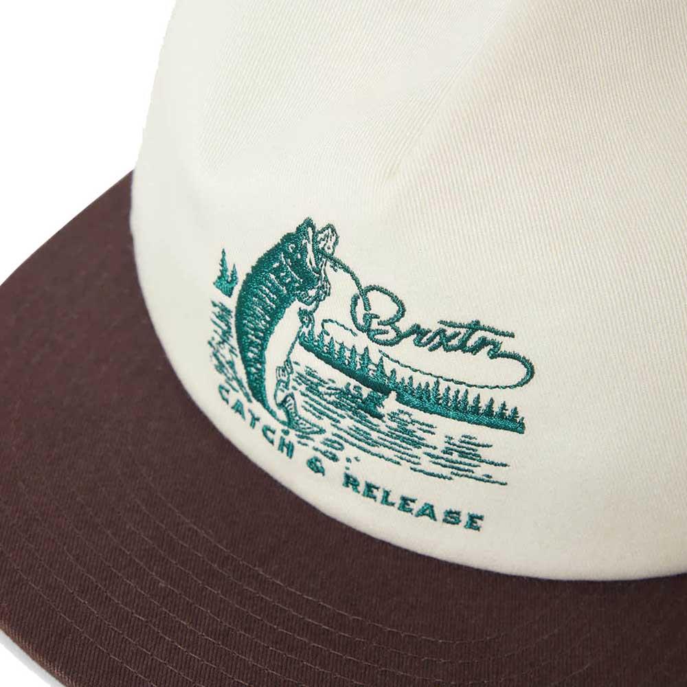 Brixton Catch & Release HP Snapback Cap Off White Brown