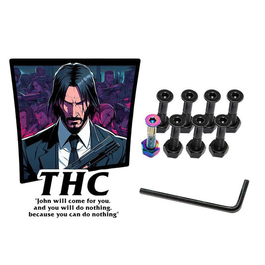 The Hardware Company THC Wick Neo Skateboard Nuts & Bolts 1" Allen Key & Sticker