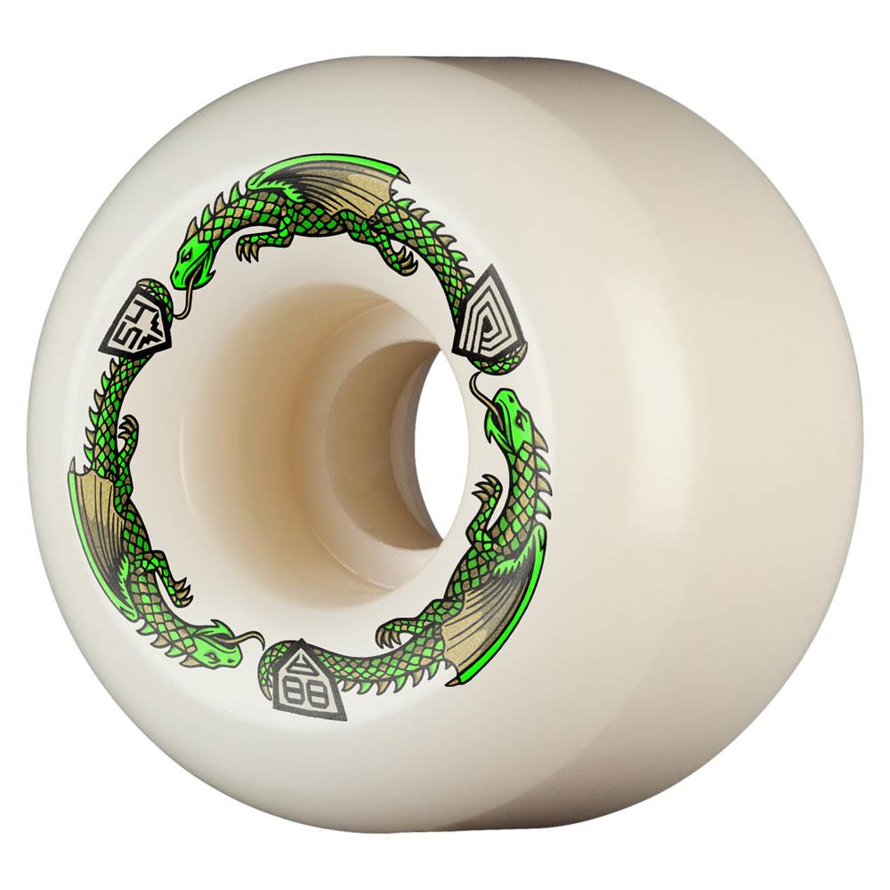 Powell Peralta Dragon Formula Skateboard Wheels 54mm x 39mm 88A A2 Off White Green