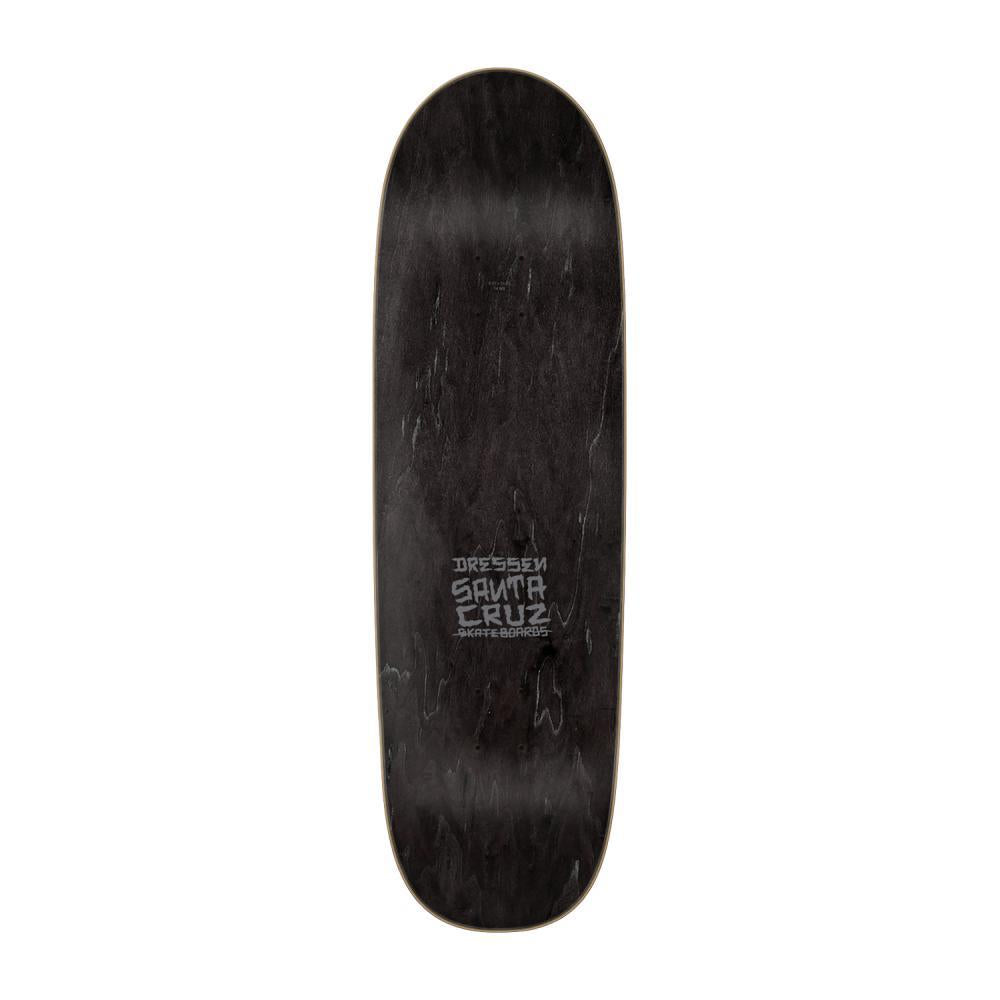 Santa Cruz Shaped Skateboard Deck Dressen Skull Rose Pro Black 9.25"