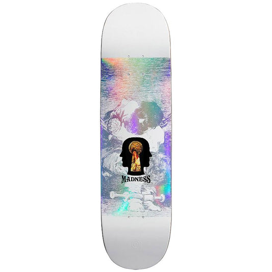 Madness Distortion R7 Holographic White Skateboard Deck 8.375"
