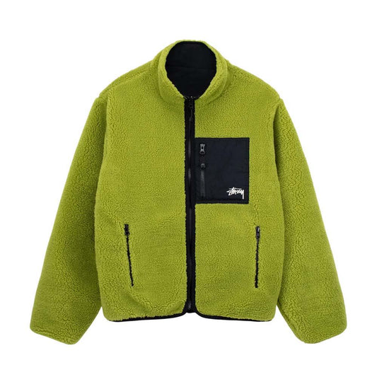 Stussy Sherpa Reversible Jacket Moss Green