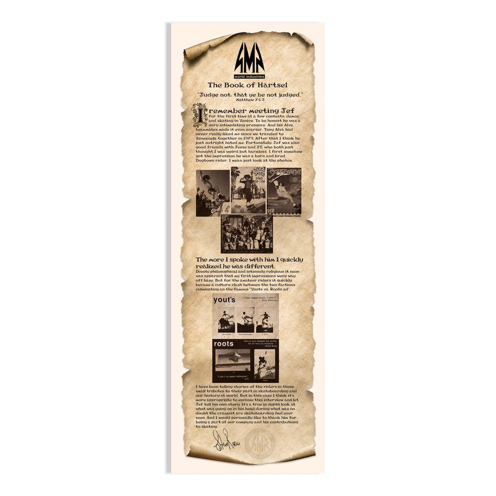 World Industries 1 Of 100 LTD Edition Signed Certificate Jeff Hartsel Yout Model Screen Printed Deck Multi 9.4375''