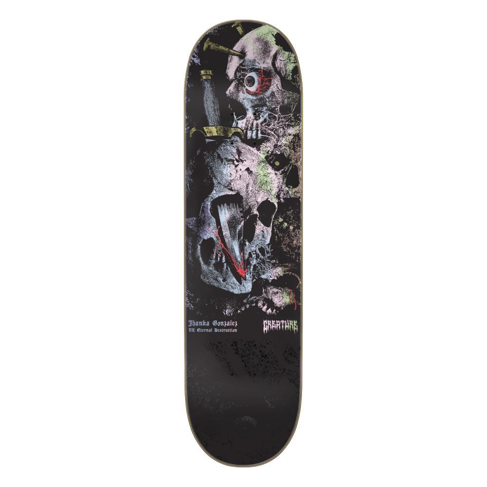 Creature VX Gonzalez Mortem Skateboard Deck Black Silver 8.375"
