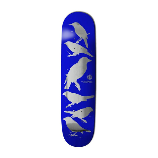 Element Pro Skateboard Deck Ornithology Vincent Milou Blue Silver 8.5"