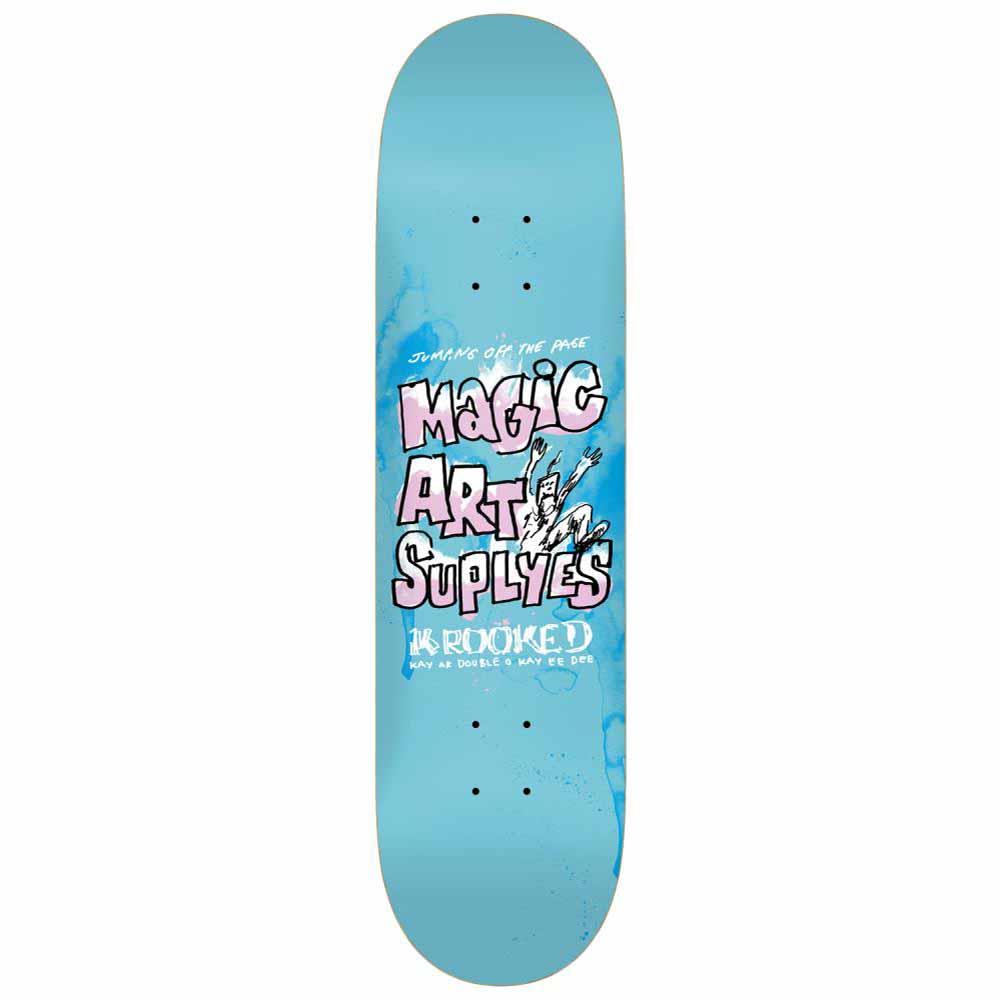 Krooked Skateboard Deck Team Magic Art Supplies Blue 8.06"