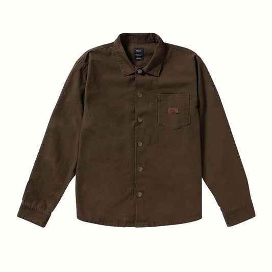 RVCA Chainmail Canvas Over Shirt Chocolate