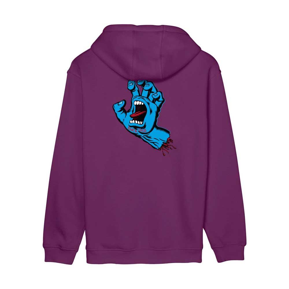 Santa Cruz Screaming Hand Chest Hooded Sweatshirt Fresh Purple