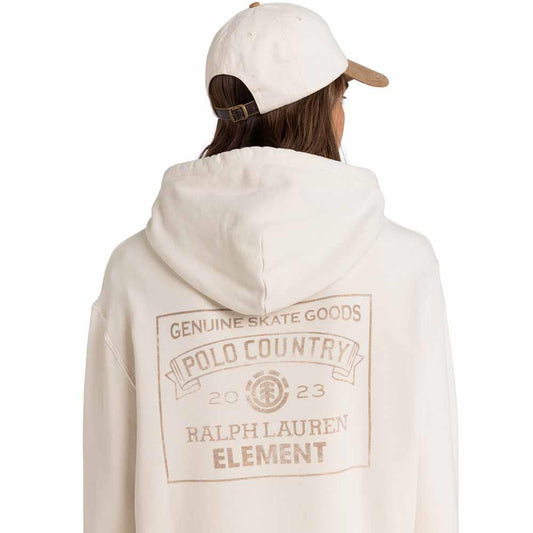 Element X Polo Ralph Lauren VTG Hooded Sweatshirt White Ecru