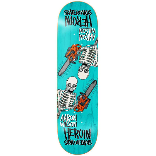 Heroin Skateboards Aaron Wilson Chainsaw Skeletons Assort Veneers Skateboard Deck 8.5"