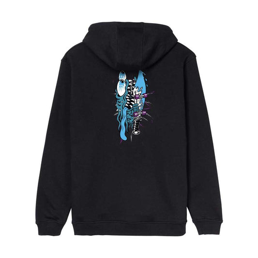 Santa Cruz Meek Pinstripe Slasher Hooded Sweatshirt Black