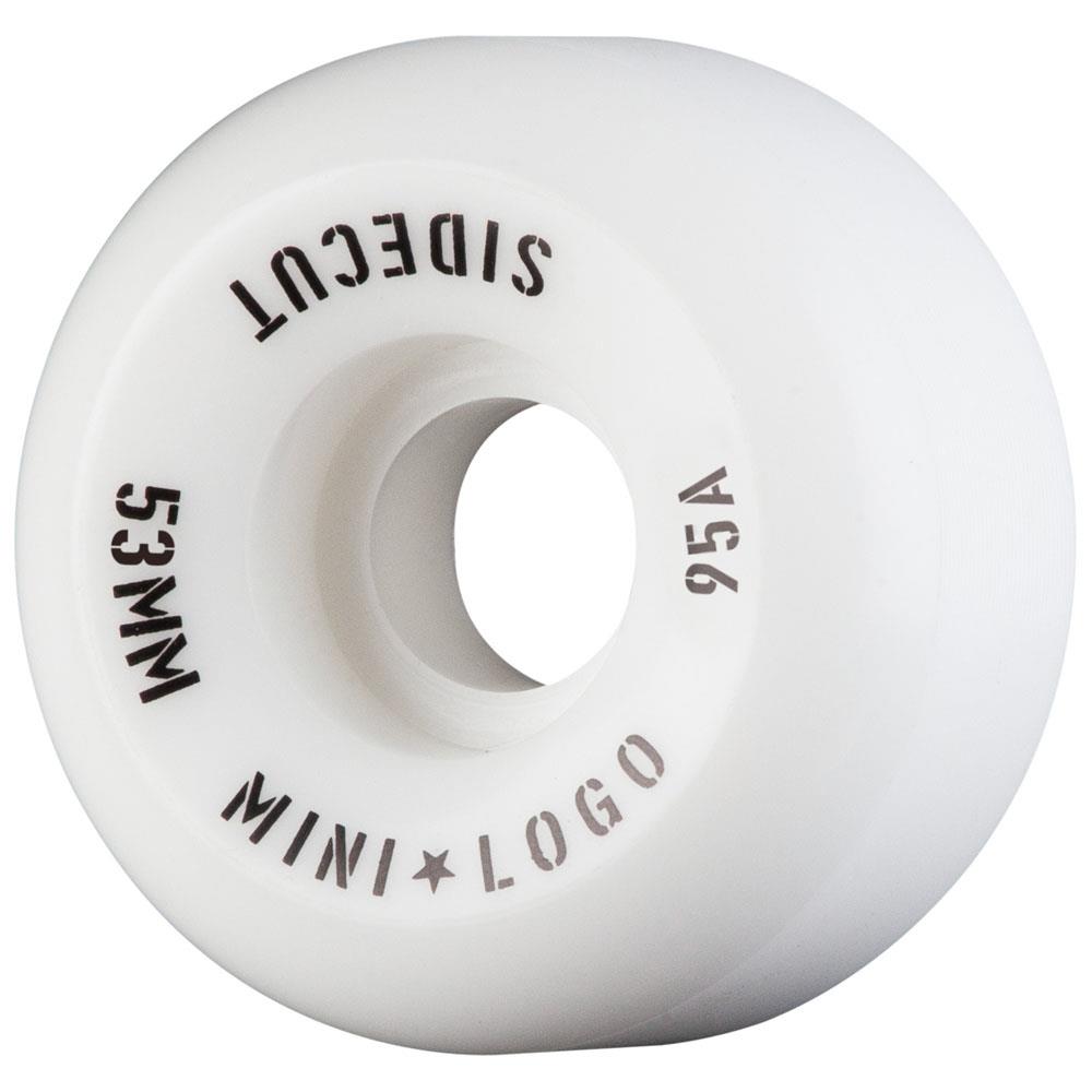 Mini Logo Skateboard Wheels Hybrid Sidecut 53mm 95a White