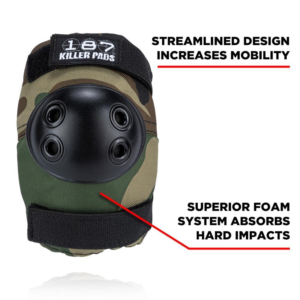 187 Killer Pads Adult Six Pack Set Knee Elbow Wrist Guards Camo