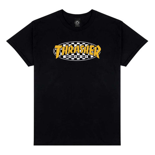 Thrasher Checkered Oval T-Shirt Black